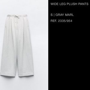 NWT ZARA WIDE LEG PLUSH PANTS